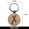 Letter X Uppercase Felt Marker Font Engraved Wood Round Keychain Tag Charm